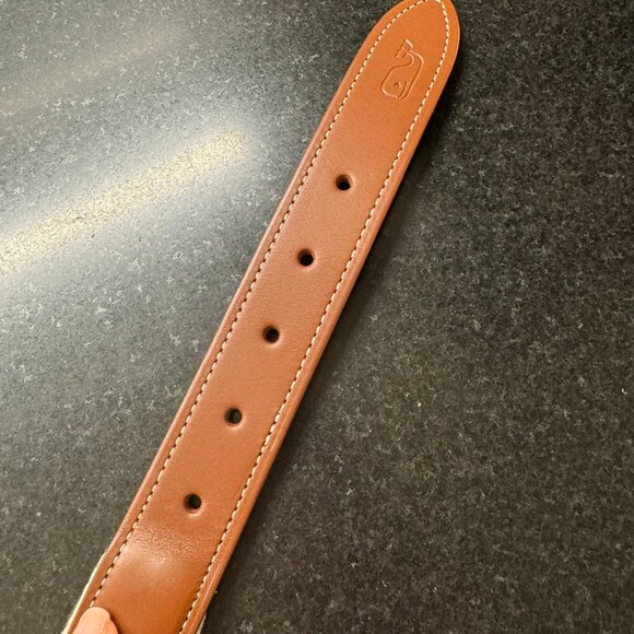 NWT - Vineyard Vines Men's Canvas Trim Leather Belt - size 36 - Picture 2 of 7